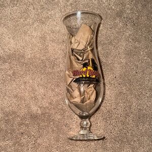 Hard Rock Cafe Philadelphia Logo Hurricane Glass with Red and Yellow